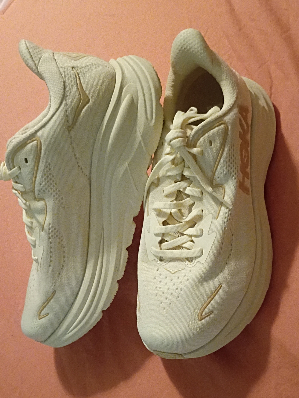 Hoka One One Women's Cream/Light Tan Running Sneakers